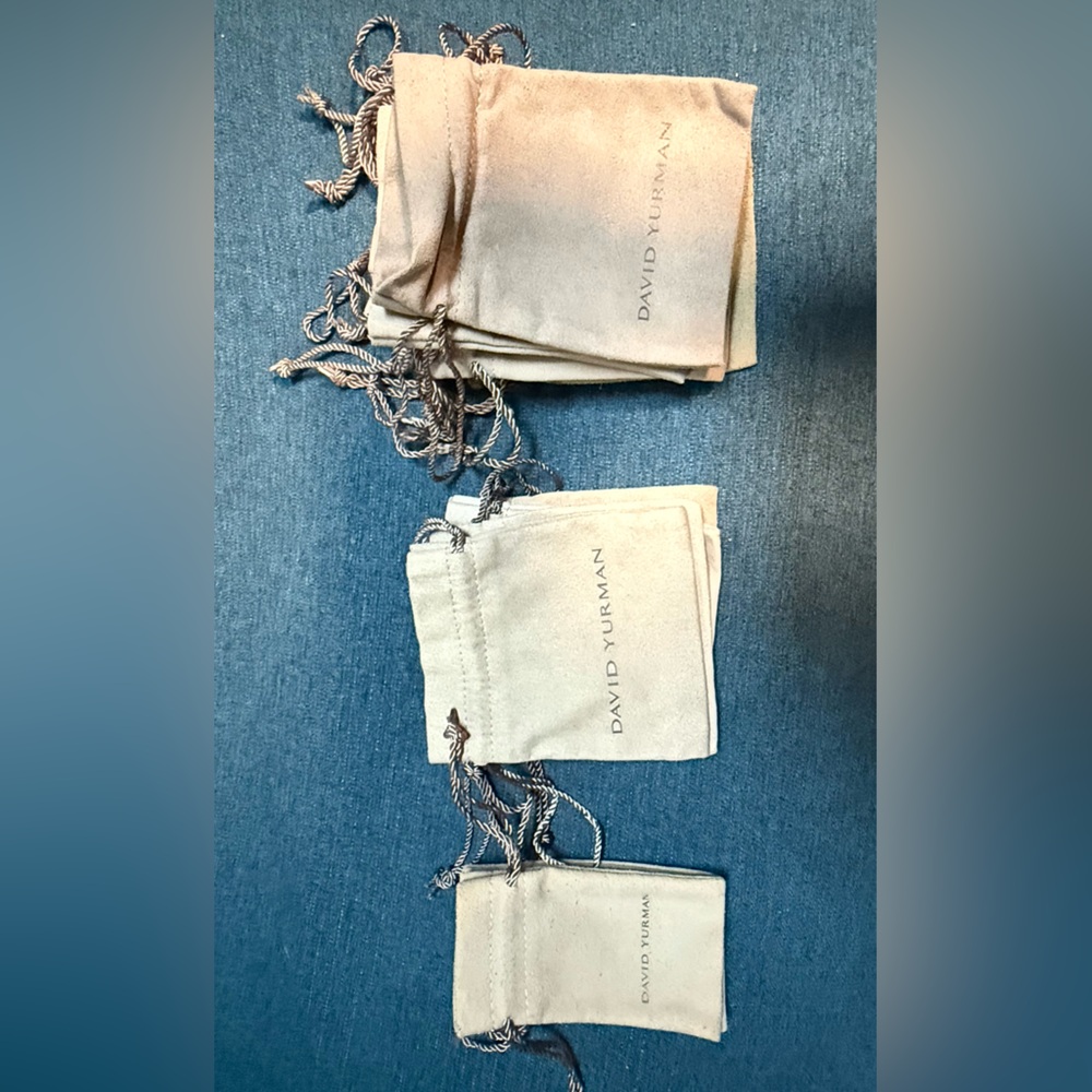 David Yurman Cream Jewelry Pouches- various sizes.